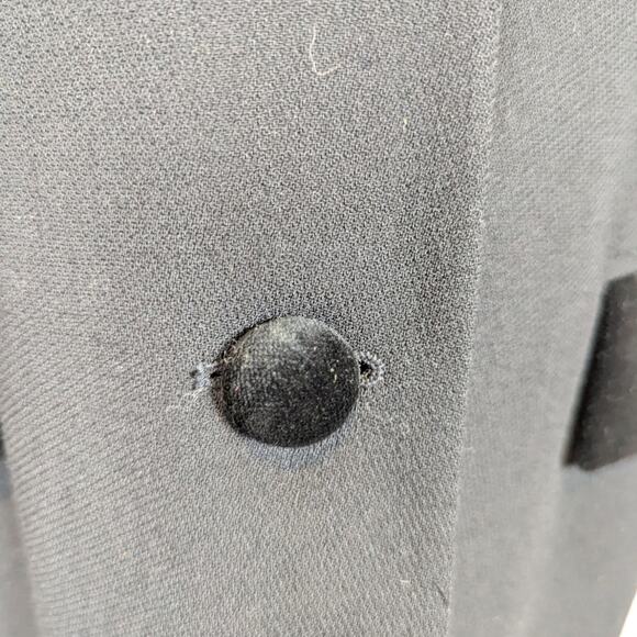 80s 90s Blazer A Line Anne Klein Velvet Trimmed Wool Blazer Black Size 2 - Picture 9 of 16